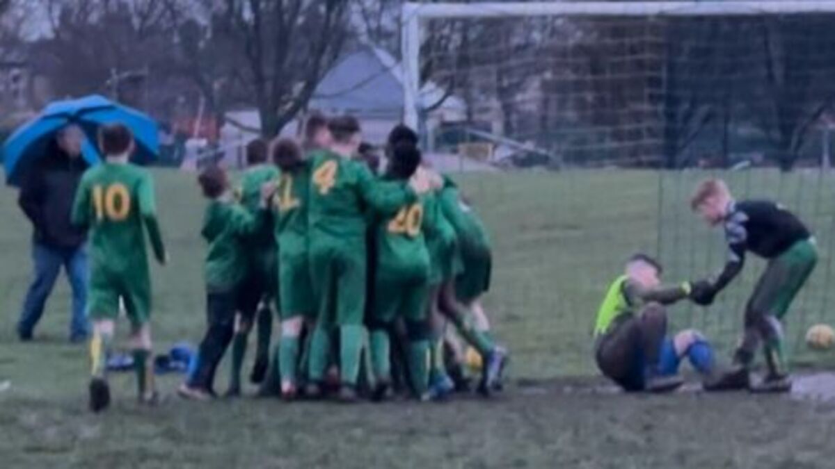 Penalty shoot out but just watch what the winning keeper does.